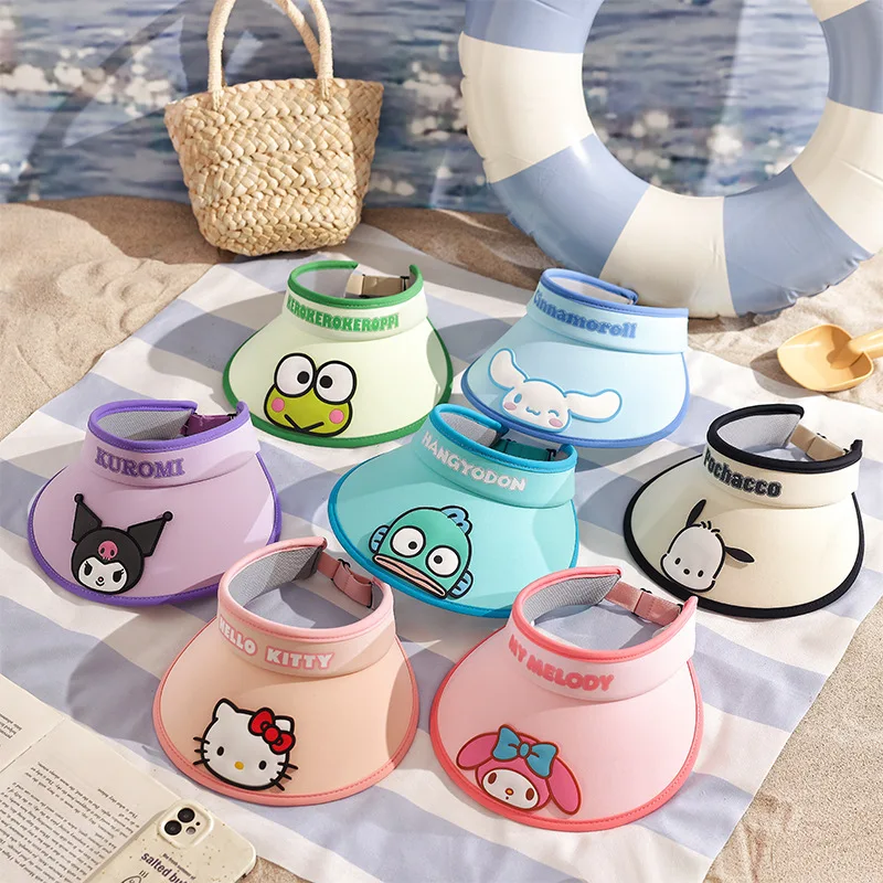 

New Sanrio Sun Hat Kuromi Hello Kitty Cinnamoroll My Melody Kawaii Anime Cartoon Adult Kids Summer Beach Travel Sunshade Hat
