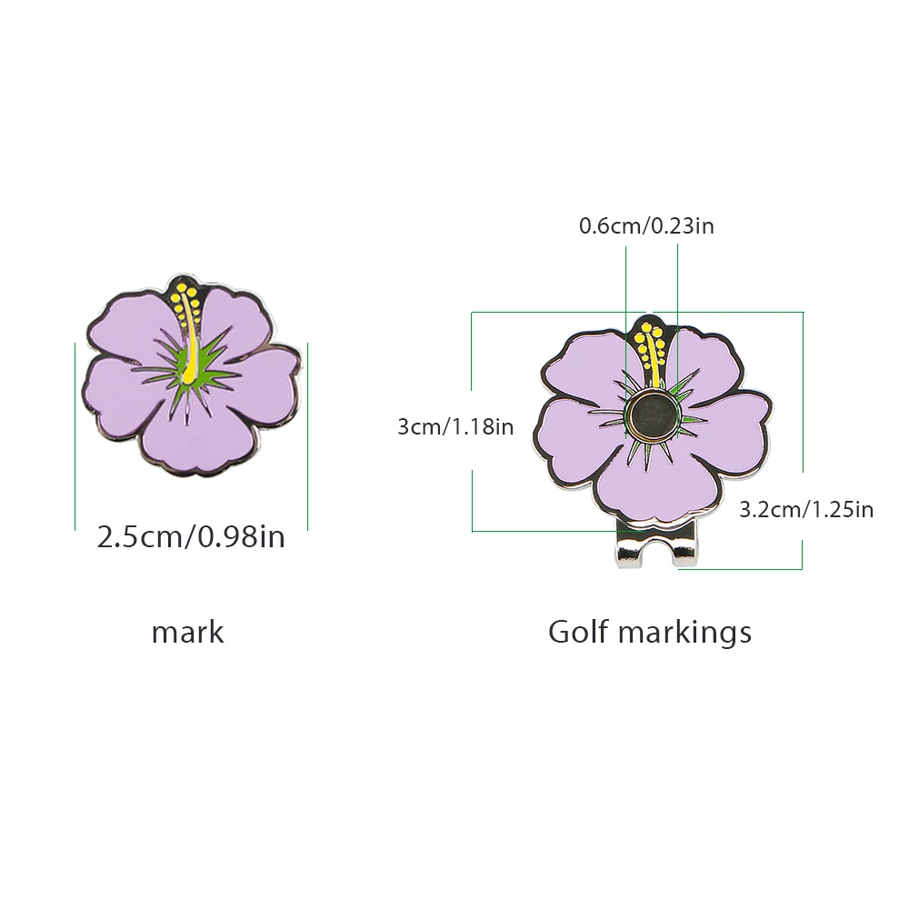 A Set Of Golf Marker+Cap Clip Set, Cute Flower Shape, Magnetic Cap Clip,Durable And Rust-Proof, Including Individual Packaing