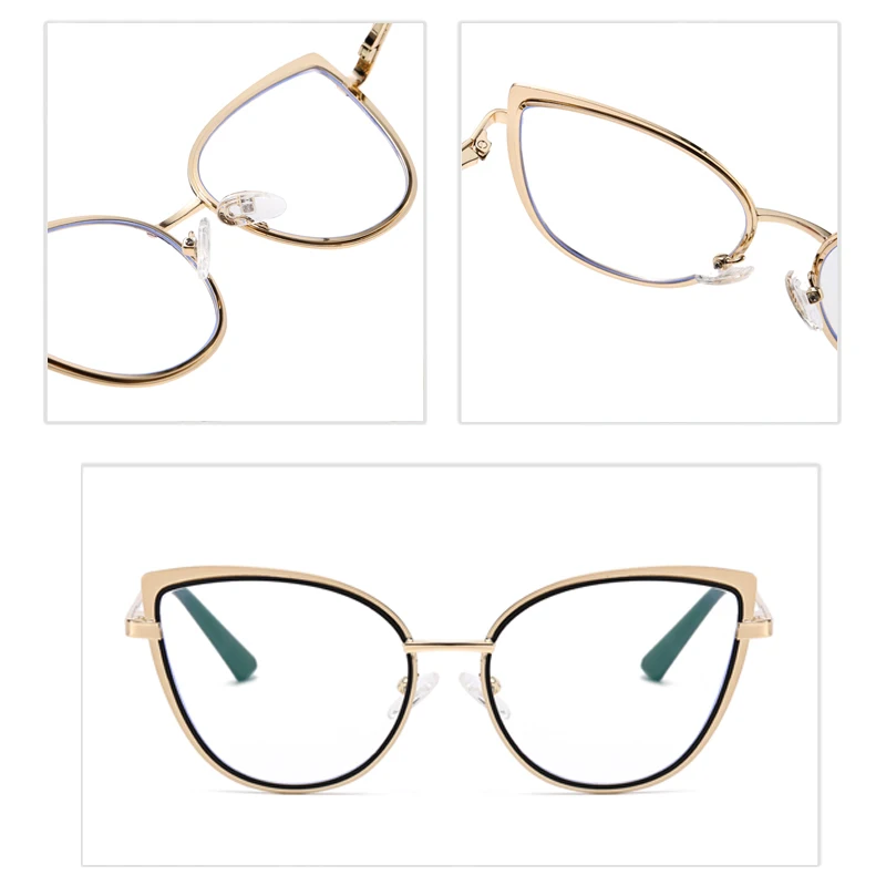 Anti-Blue Glasses Cat Eye Retro-Light Mirror Fashion Cross-Border All Match Spring Hinge Frames Glasses