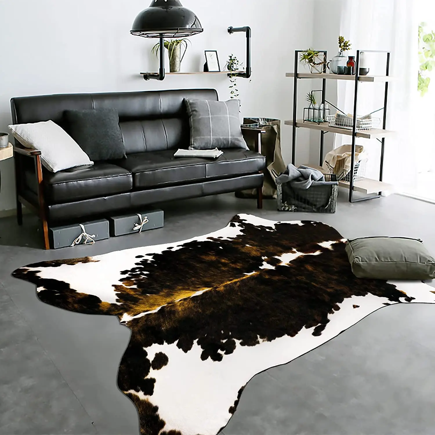 Noahas Cowhide Rug for Living Room, Cow Print Rug for Bedroom, Faux Cow  Hides and Skins for Office, Cow Print Table Runner Throw Rugs, Faux Fur  Fabric