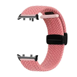 Braided Nylon Smart Watch Strap with Magnetic Buckle - Replaceable Wristband Bracelet for Huawei Watch D2 (Pink)