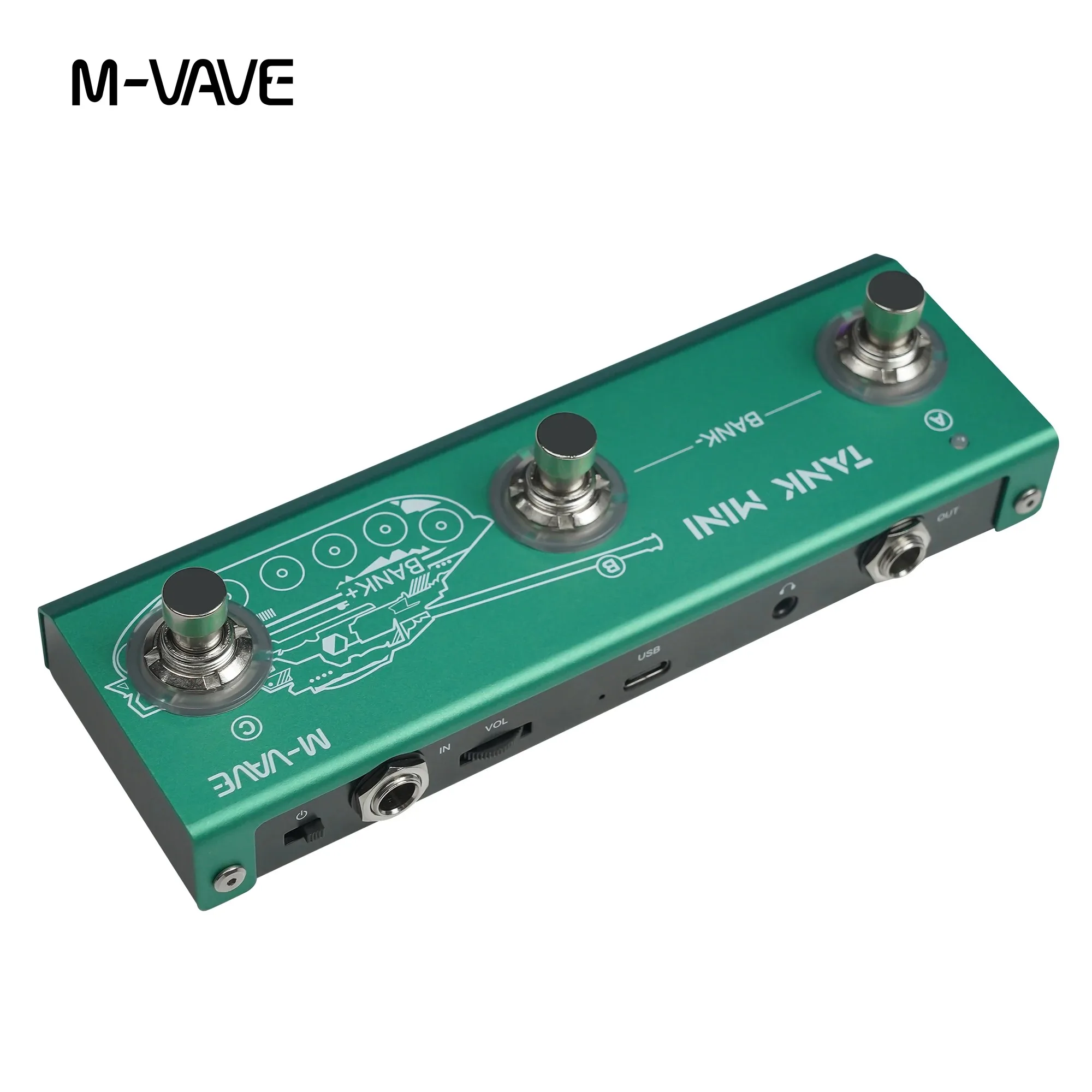 M-vave Tank ミニマルチエフェクトギターペダル、IR および OTG