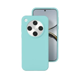 Shockproof Soft Liquid Silicone Phone Case with Skin Fleece Protection and Retail Packaging for OPPO find x6 (Ice Blue)