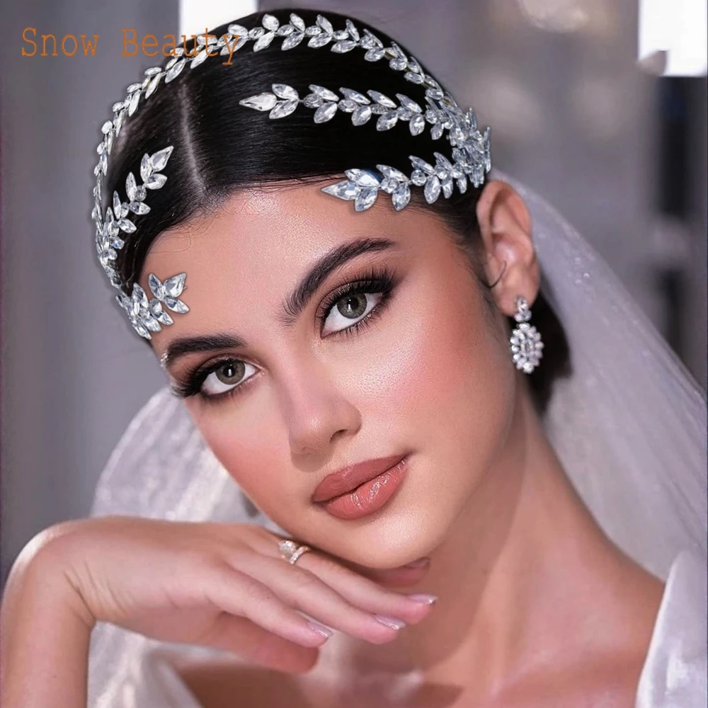 DZ034 Luxury Wedding Hair Accessories Party Jewelry Silver Bridal Crowns Elegant Prom Headwear Rhinestone Baroque Headpieces