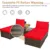 outdoor rattan wicker 5-piece chaise lounge set with ottoman and coffee table for daybed conversations 5