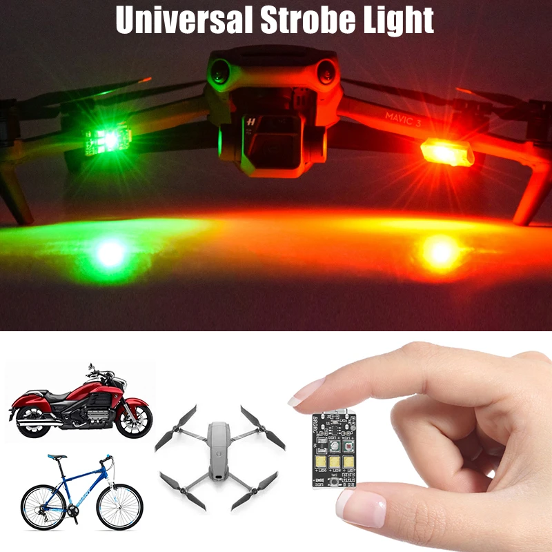 Luce Stroboscopica Per Moto/Bicicletta/Drone Spia Indicatori Di Direzione Ricarica Usb Accessori Anticollisione