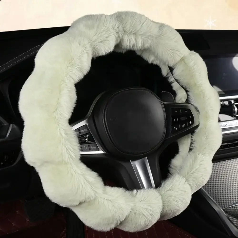 Cozy Plush Steering Wheel Cover - Warm, Soft, Non-Slip Grip for Enhanced Comfort