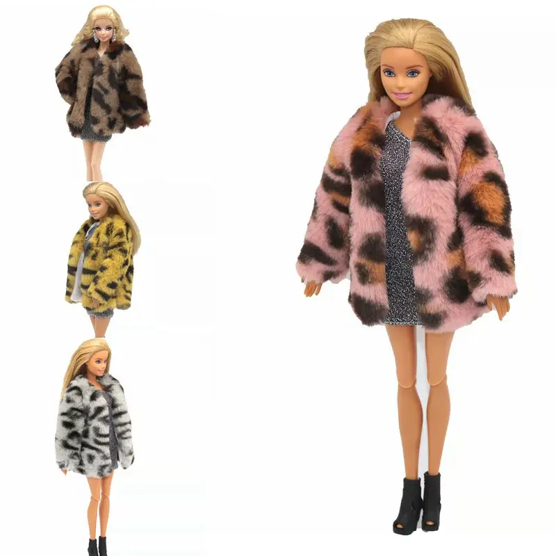 

1:6 Winter Soft Fur Jacket Coat Top 1/6 BJD Doll Clothes For Barbie Doll Outfits For Barbie Accessories Kids Toy Girl Gift 11.5"