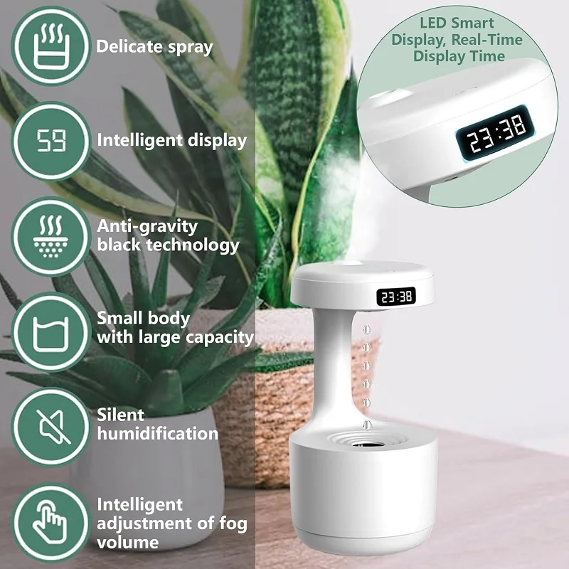 Anti-Gravity New Ultrasonic Humidifier With Dual Power-Off Protection Large Capacity Air Humidifierw For Home/Office_voghion.com