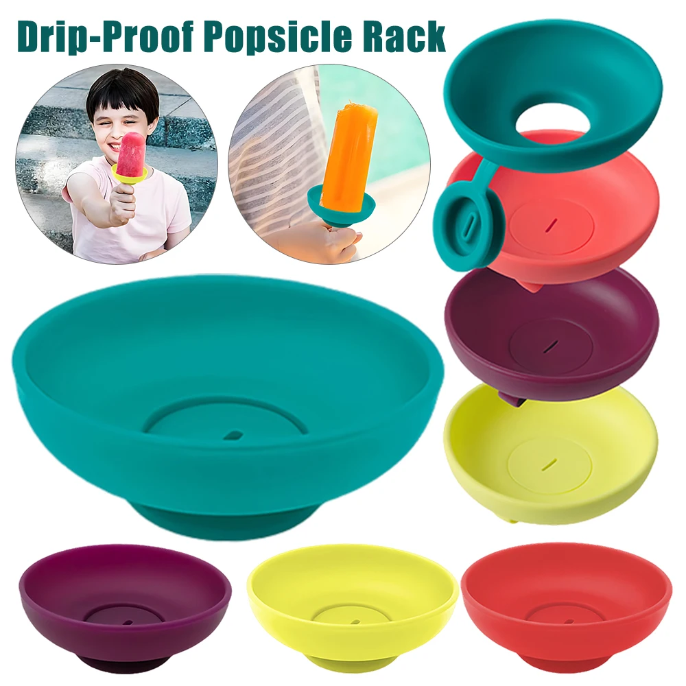 Drip-Proof Popsicle Rack Silicone Drip Free Popsicle Holder Reusable Portable Protector for Kids Ice Cream