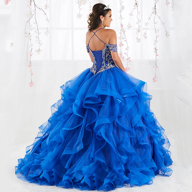 

Ruffled Crystal Quinceañeras Dresses Girl Vestidos De 15 Años Quinceanera Birthday Sweet 16 Beaded Ball Gown Evening 2023 فساتين