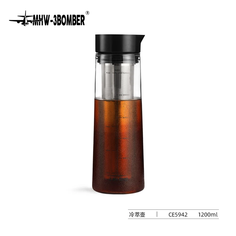 

Cold Brew Coffee Maker Bottles Portable Fruit Tea Iced Pitcher Double Layer Filter Coffee Maker Pot Chic Travel Espresso Kettle
