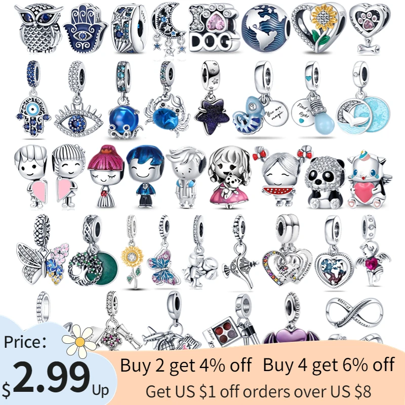 

Hot Sell Charms Fit Original Pandora Bracelet S925 Beads For Jewelry Making Hot Air Balloon Sea Turtle Love Heart Charms 2022