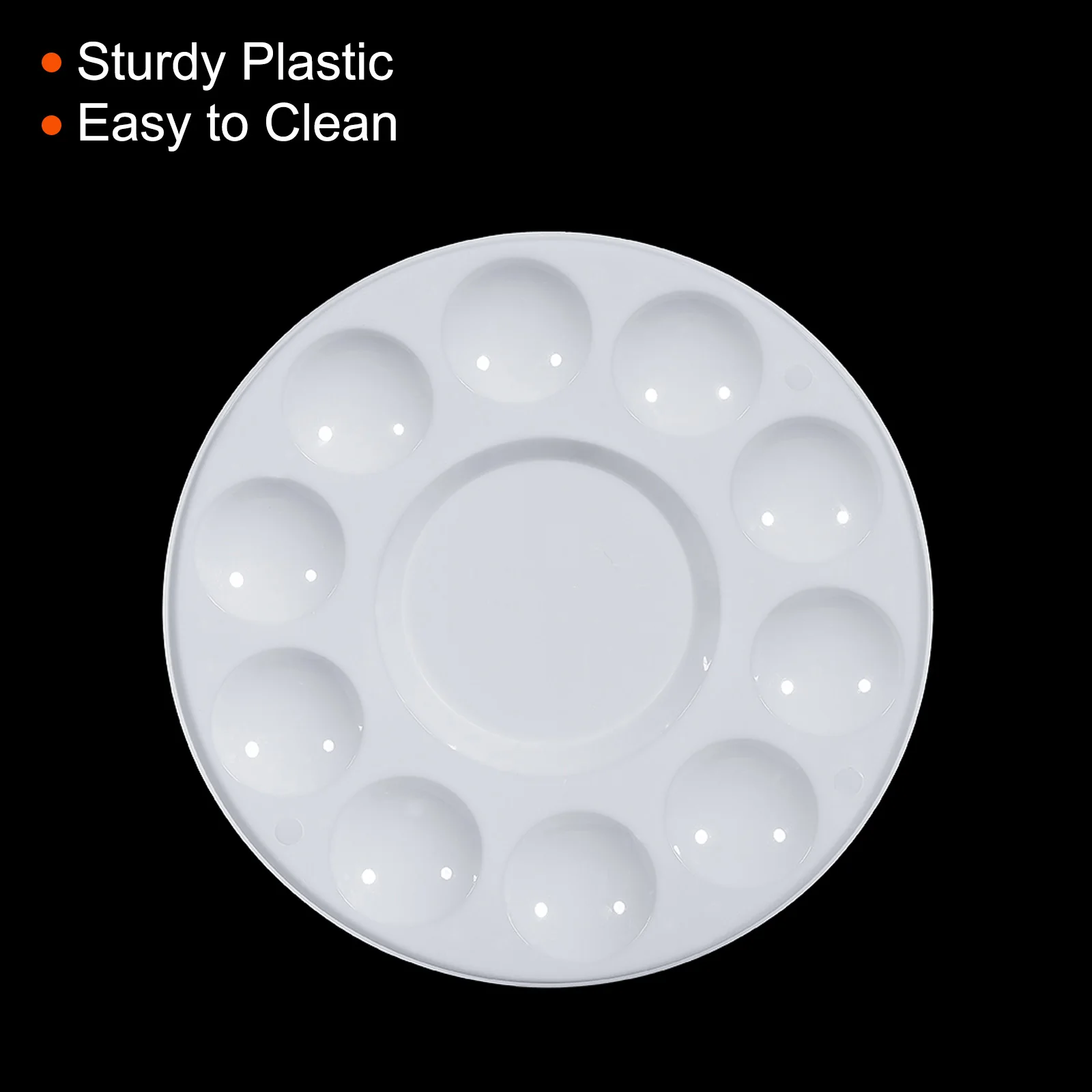 Paint Tray Palettes Plastic Pallets Painting Supplies for Oil Watercolor Craft DIY Art Painting Palette 1/3Pc 10Well White Round