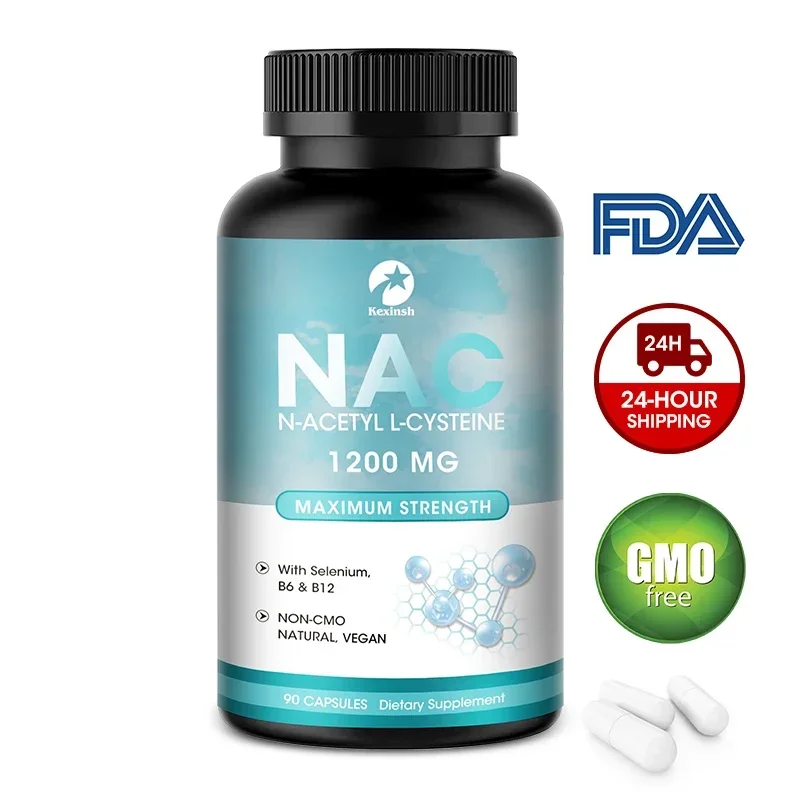 NAC Glutathione Capsules N-Acetyl Cysteine N-acetylcysteine Supplement 1200 mg Support Liver, Lung Amino Acid