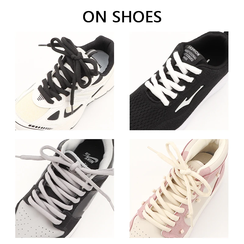 Shoe Laces Shoe Accessories DK SB Semicircle 9mm Bold Shoelaces For High-top Low-top Sneakers Sports Shoes 18 Colors