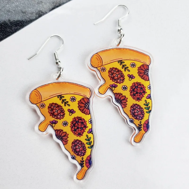 ぴざのこ様　ピアス 女性のための素敵なアクリルピザピアス,ジュエリー
