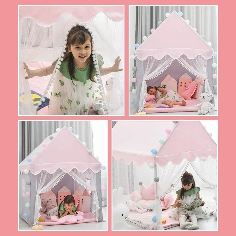 Kids Toy Tent 1.35M Wigwam Folding Girl Princess Castle for Child Room Decor toy tent children toy tent