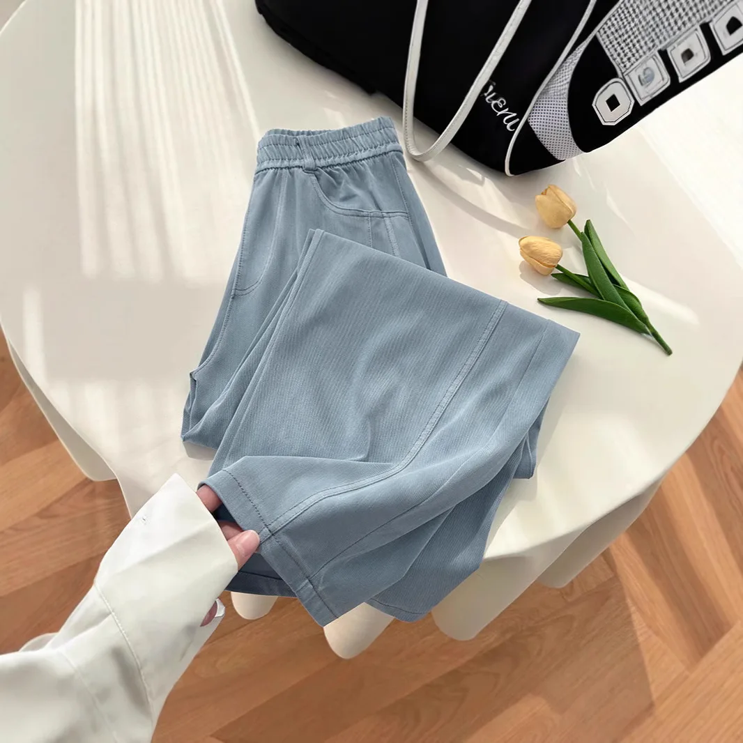 Women Summer Denim Wide Leg Pants Casual Breathable Jeans