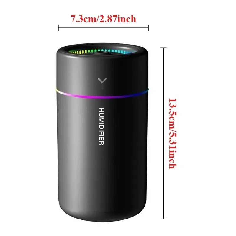 280ML Car Air Humidifier With Colorful Lights Aroma Diffuser Essential Oils For Home Bedroom Office Silent Ultrasonic Mist