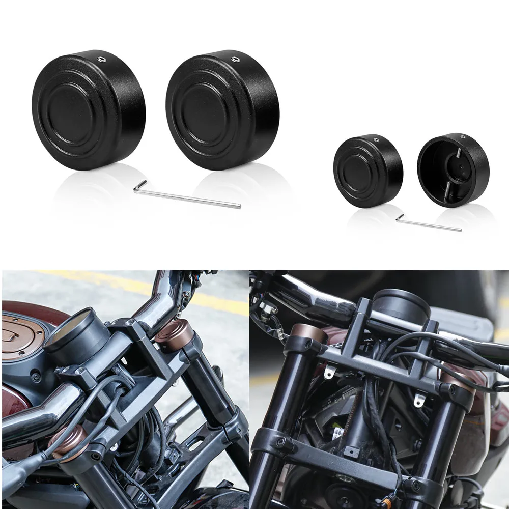 

Motorcycle Accessories Black Upper Fork Stem Covers Triple Clamp Cap For Harley Sportster S 1250 RH1250S 1250S 2021 2022