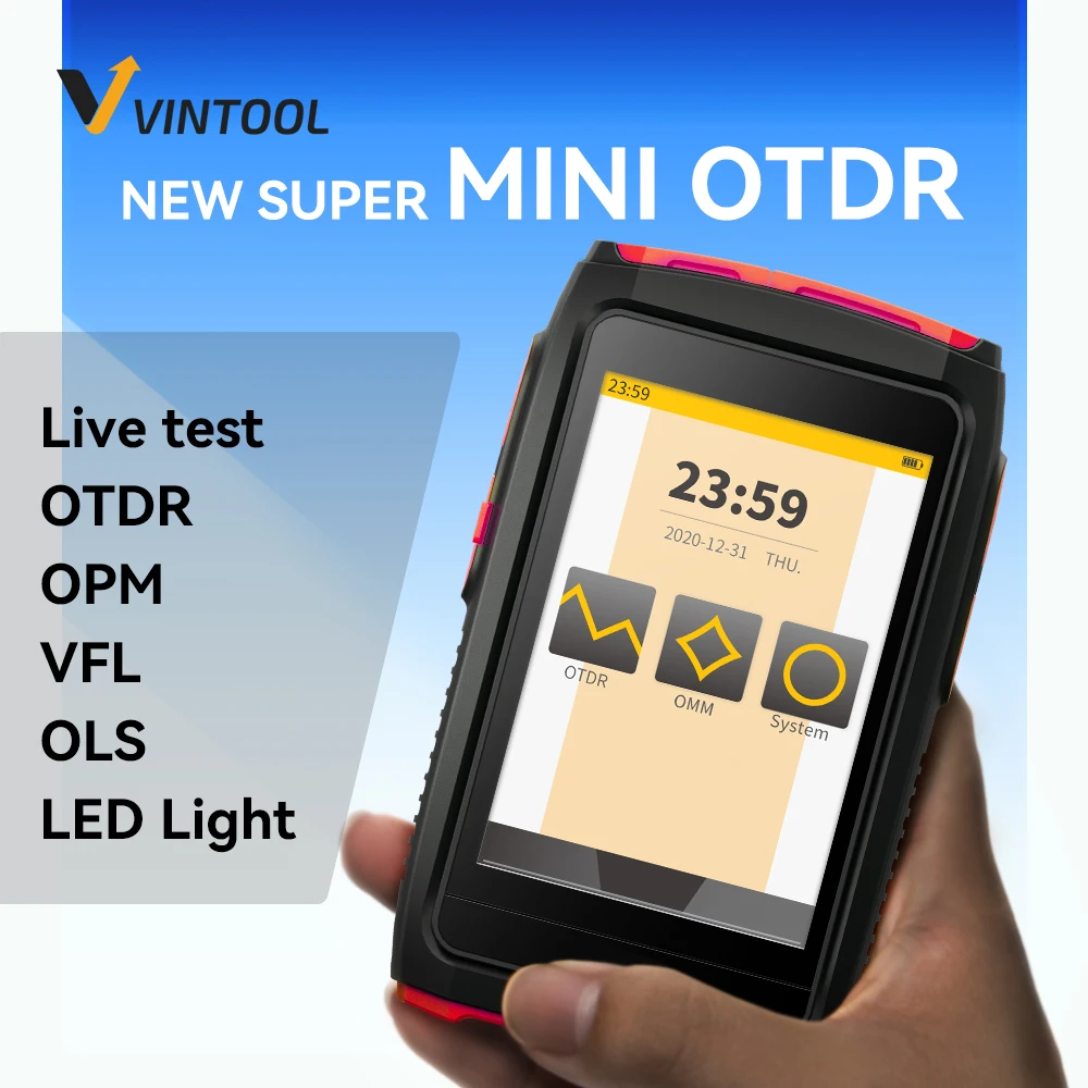 

Mini OTDR Active Fiber Live Test 1550nm 20dB 80KM Fiber Reflectometer otdr Touch Screen OPM VFL OLS Tester SC/UPC Connector