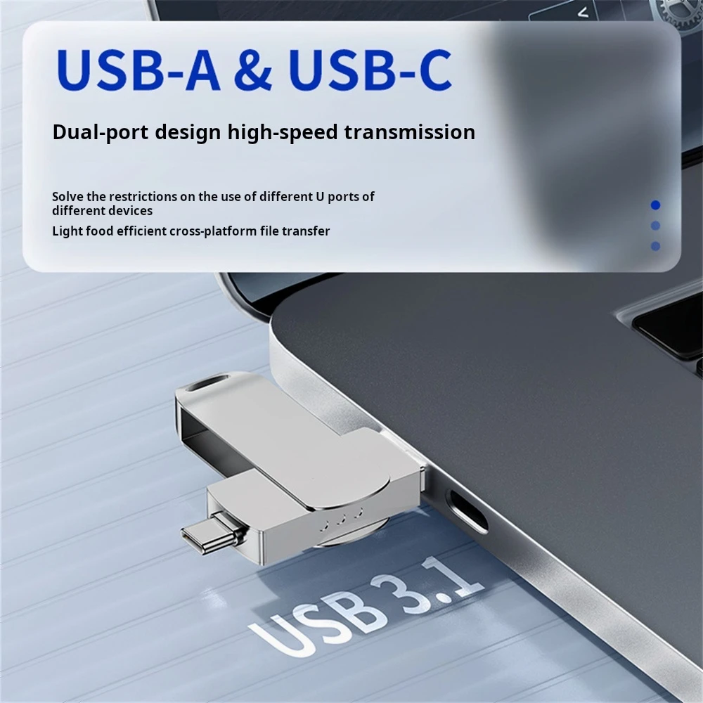 2 in 1 USB 3.1 Flash Drive 1TB 512GB 256GB 128GB 64GB 32GB Pen Drive Type C for PC Phone Memory USB High Speed Disk 16GB 8GB