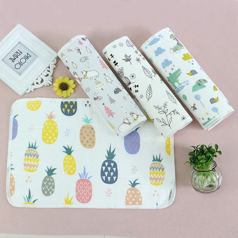 30*45 cm Baby Nappy Changing Pad Cotton Diaper Changing Cartoon Baby Waterproof Mattress Bed Stroller Infant Change Mat Cover