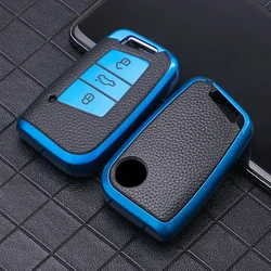 Carbon Filber Car Key Case Cover for VW Golf 7 MK7 Tiguan MK2 for SEAT Ateca Leon FR 2 Ibiza for Skoda Octavia A7