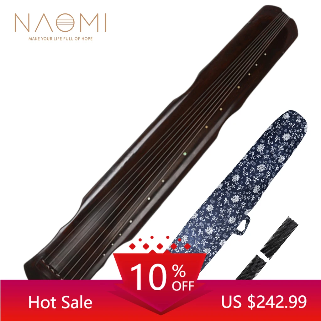 NAOMI Guqin Lingji -type Old Paulownia Wood Guqin Beginner Performance Level 7 Strings Ancient Zither With Accessories