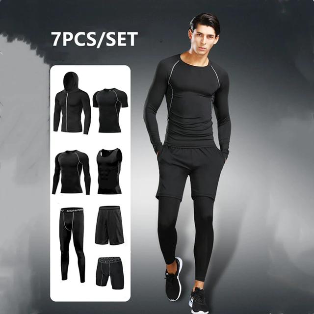 Dry Fit Men's Training Sportswear Set Gym Fitness Compression