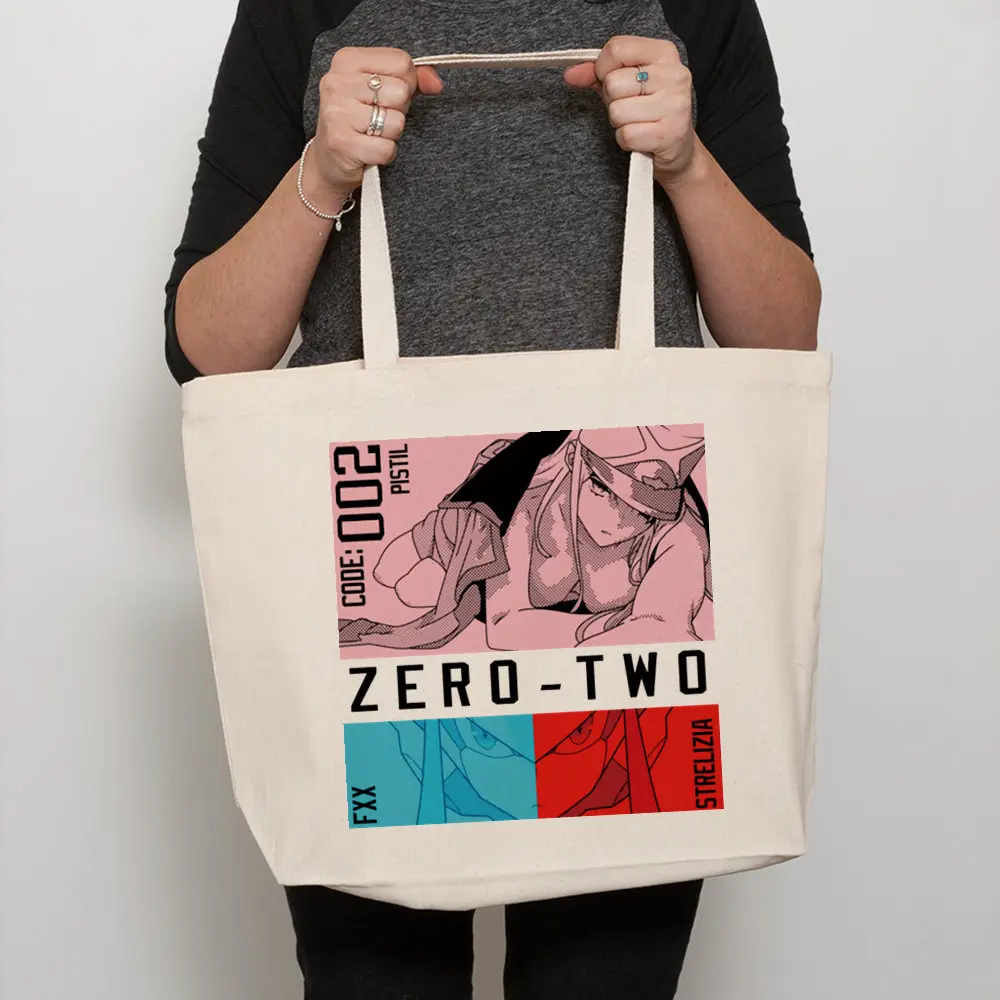 

ZERO TWO Anime Shopping Bag Women Pattern Handbag Casual Large Top-handle Bags for Women