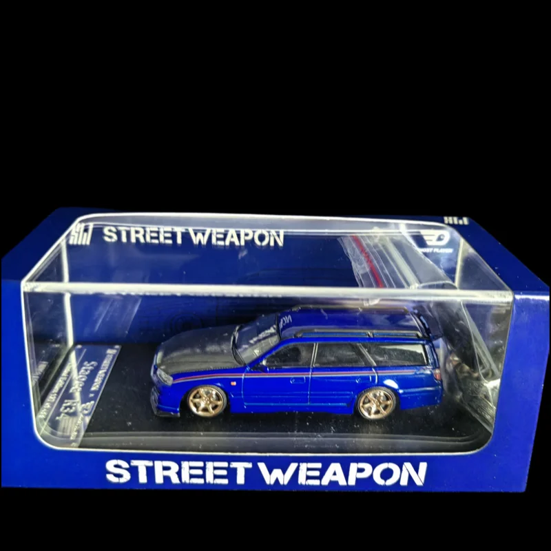 

2023 SW уличное оружие 1/64 Nissan Stagea R34 + чемодан + синие колеса
