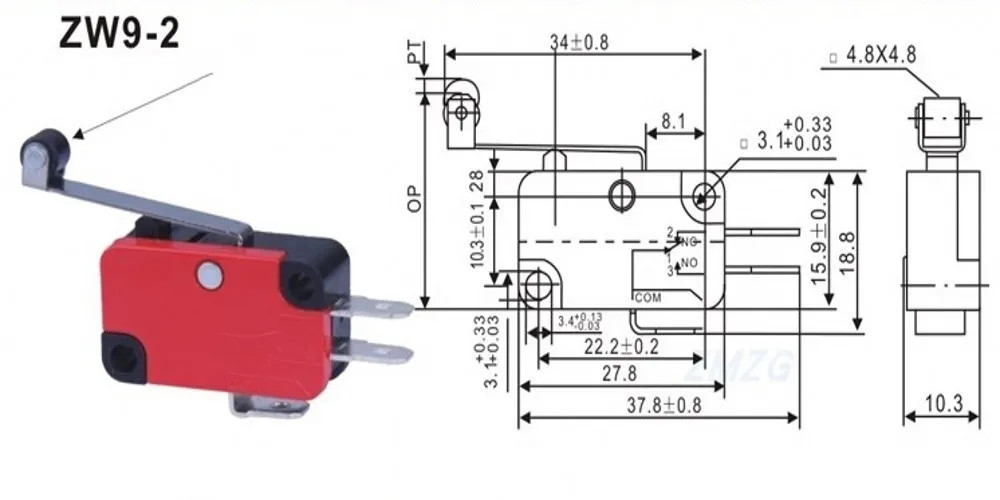 Lever Roller, KW7-0, KW7-1, KW7-2, KW7-3, KW7-9, 5A 250VAC, série SPDT, 50pcs