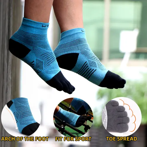 WRELS Coolmax Sports Socks Comfy Elastic Shock-proof Breathable Run Knitted Socks High Performance Athletic Five Toe Socks - Image 5