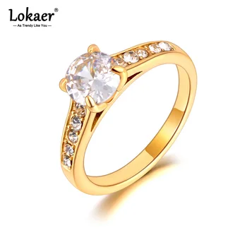 Lokaer Stainless Steel CZ Ring – Women’s Wedding & Engagement