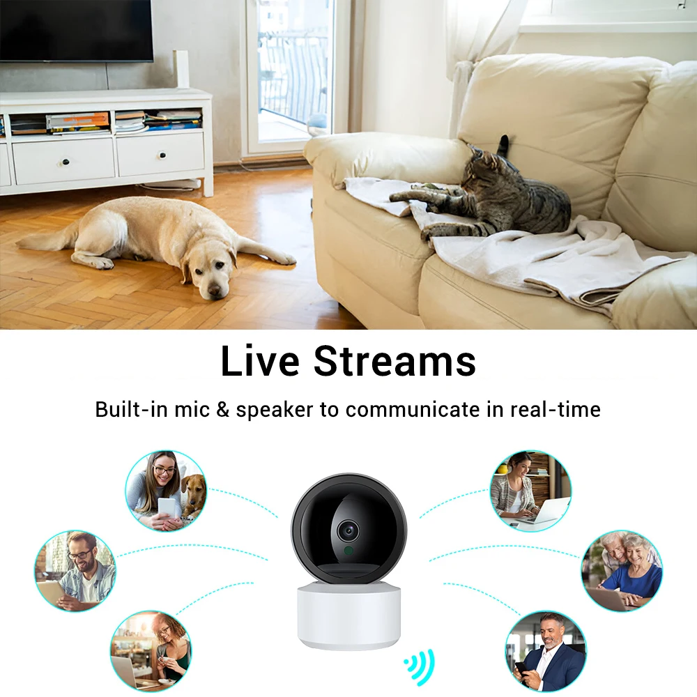 Smart Life 8MP IP WiFi Camera Surveillance Security Baby Monitor Automatic Human Tracking Cam Two Way Audio Indoor Video Camera 4