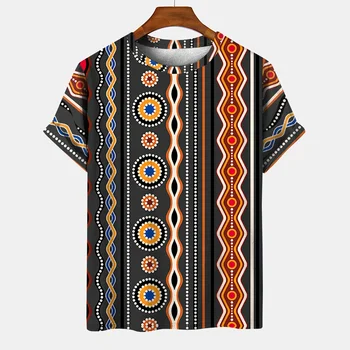 Splice Color Graphic 3D Printed Mens T-Shirts For Men Summer Tops Short Sleeve Crewnack Fashion Casual Oversized Tee Personality