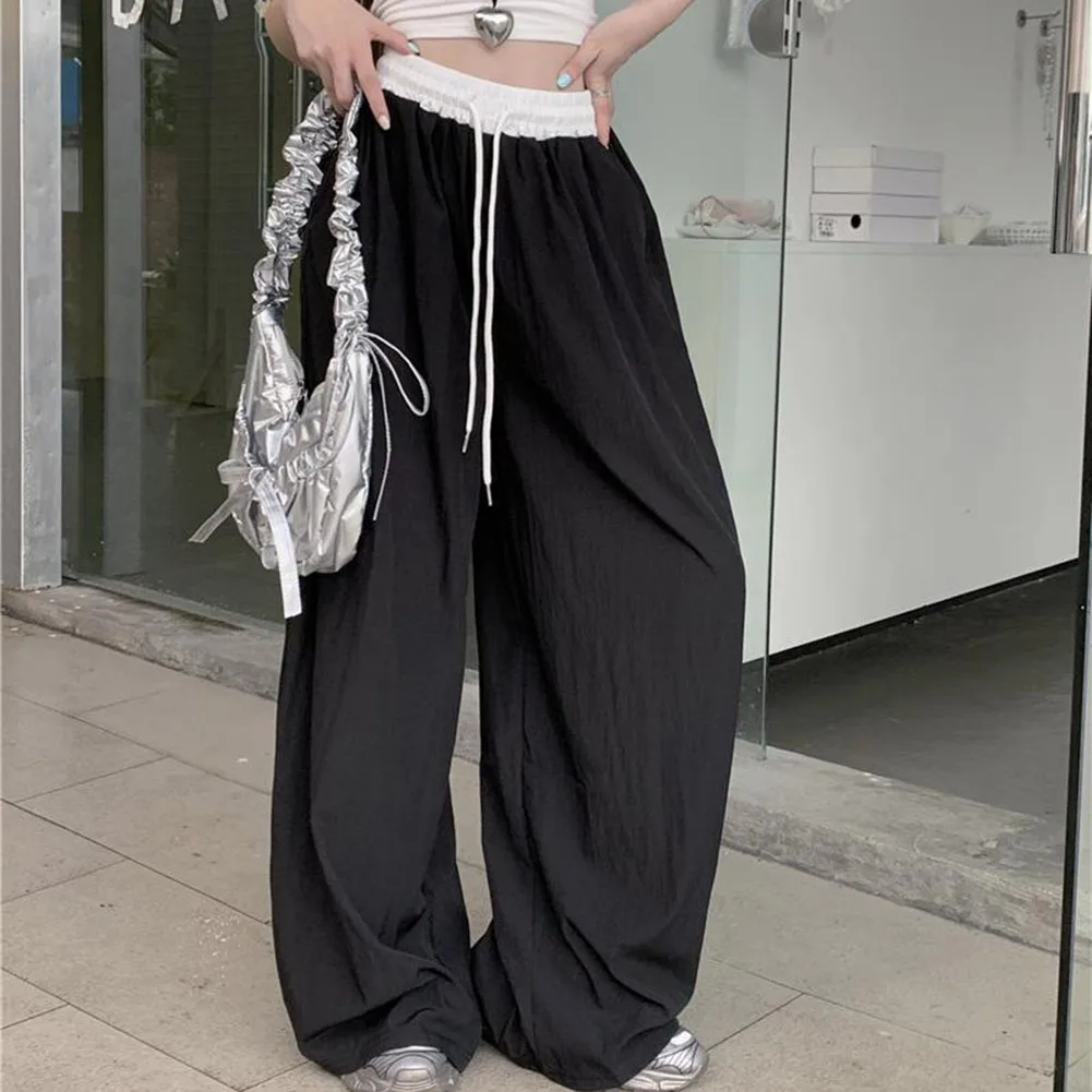 Lässiger Ausflug für den täglichen Gebrauch, schwarze Y2K-gestreifte Hose, lässig, Frühling, Sommer, Herbst, Winter, Urlaub, Urlaub, Alltag, brandneu – Detail 4