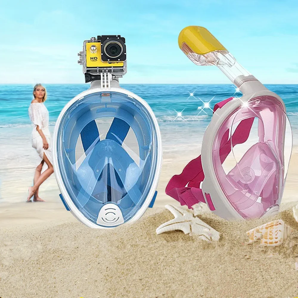 

Underwater Snorkeling Full Face Children Swimming Mask Set Scuba Diving Respirator Masks Anti Fog Safe Breathing for Kids Adult