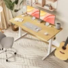 JHK Electric Standing Computer Desk Height Adjustable Workstation Ergonomic Work Table with Metal Frame For Home Office