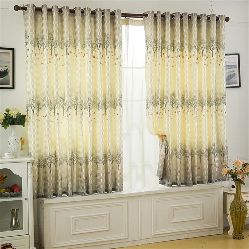 19 Models Short Pastoral Semi-shade Curtains For Living Room Kitchen Bedroom Window