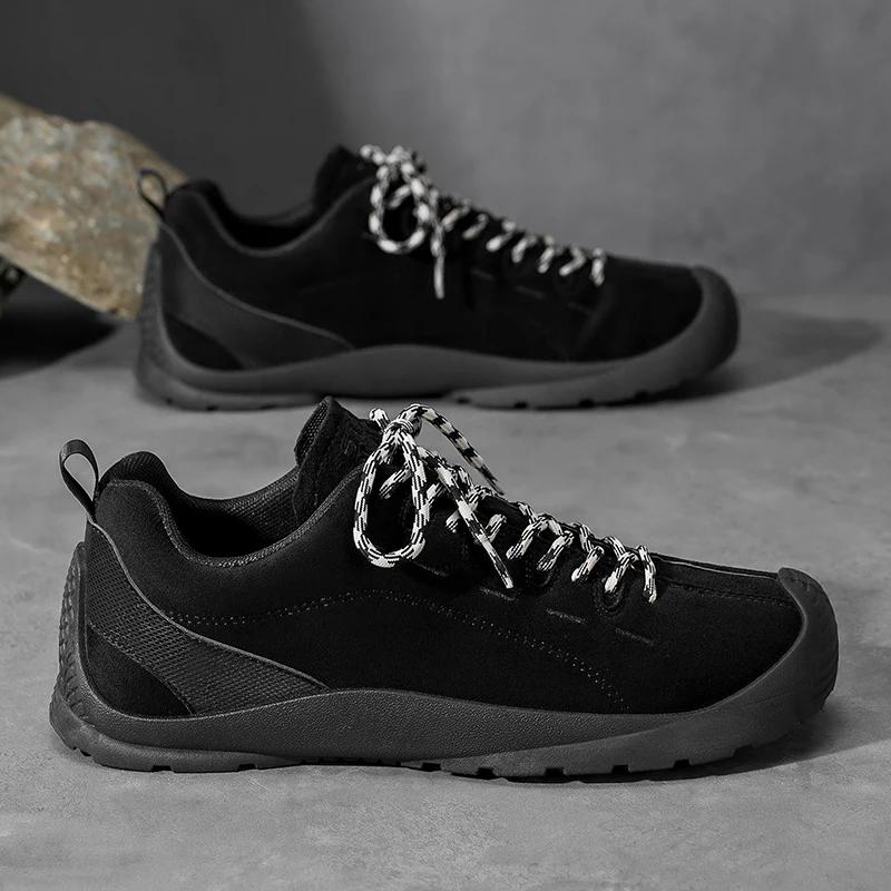 Men's Minimalist Barefoot Leather Sneakers - Wide Toe, Zero Drop, Lace-Up Walking Shoes
