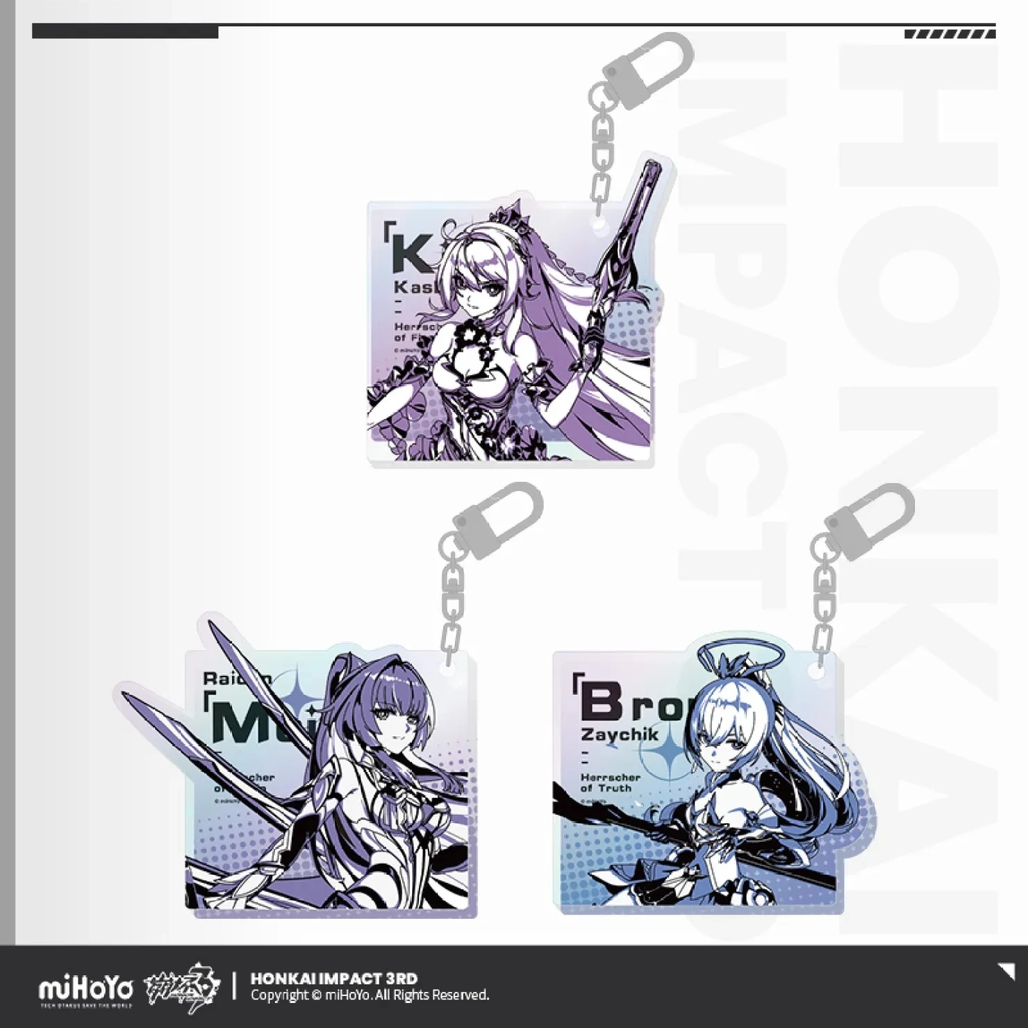 MIHOYO Genuine Game Honkai Impact 3RD Cosplay Cartoon Pendant Bronya