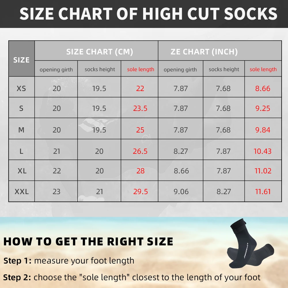 Aqua Shoes Neoprene Water Booties Men Women's 3MM Neoprene Diving Socks Warm Swimming Snorkeling Beach Volleyball Water Sports Boots High Cut Wetsuit Shoes