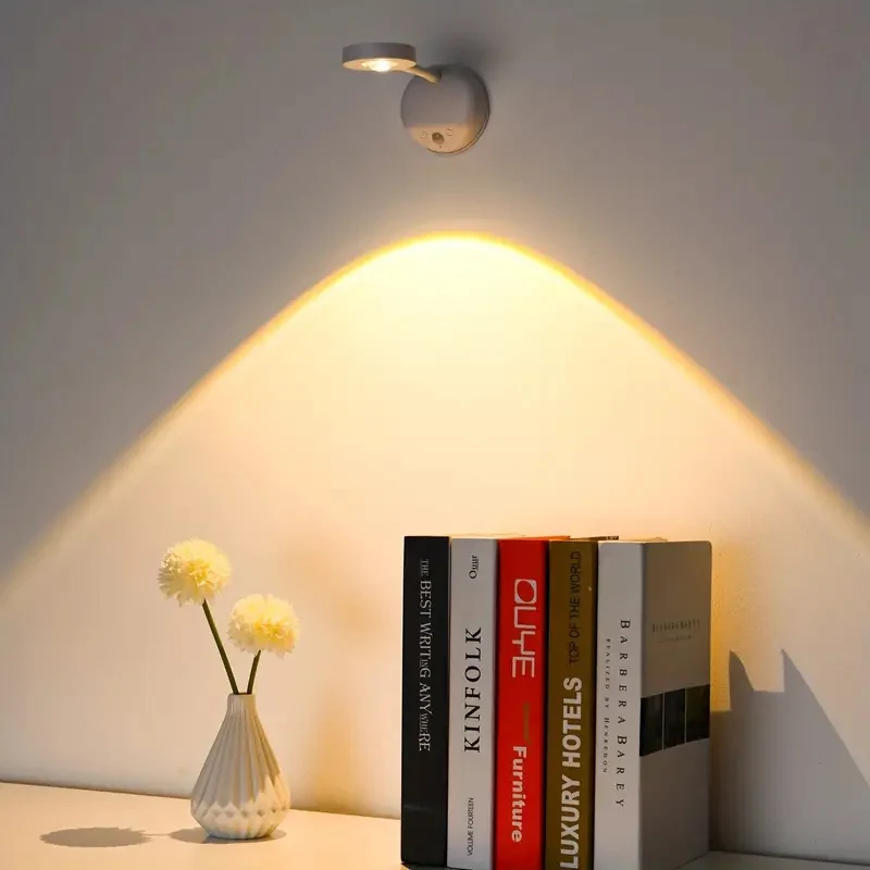 LED Spotlight Wireless Picture Light Rechargeable Painting Light with Motion Sensor Stick on Lights 360&deg; Rotation Stepless Di Motion Sensor Light Led Light