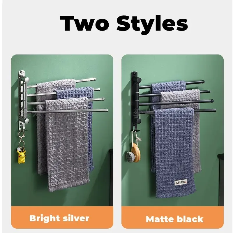 Bathroom Swivel Towel Bar Multipurpose Towel Rack Holder Hanger Robe Roll Dispenser Aluminum Kitchen Accessories towel rack,towel holder