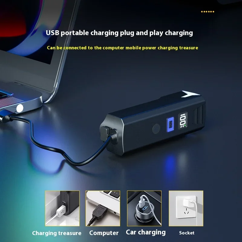 รูปสินค้า ไฟจักรยานแบบพกพา ทนทาน IPX6 ชาร์จ Type-C