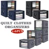 60L Quilt Clothes Organizer, 1-6PCS Clothes Storage Bags, Non-woven Zipper Organizer, Storage Containers for Quilt Clothes Duvet 1