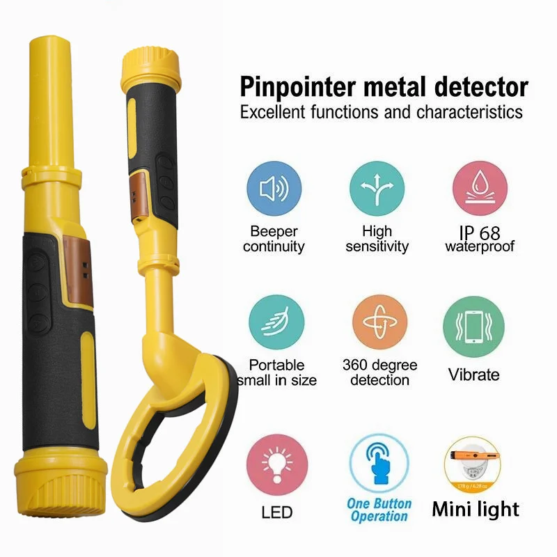 

Handheld Underwater Pulse Dive Metal Detector Detector Grade Audio Vibrations LED Alerts 2 In 1 Underwater Detector Pinpointer